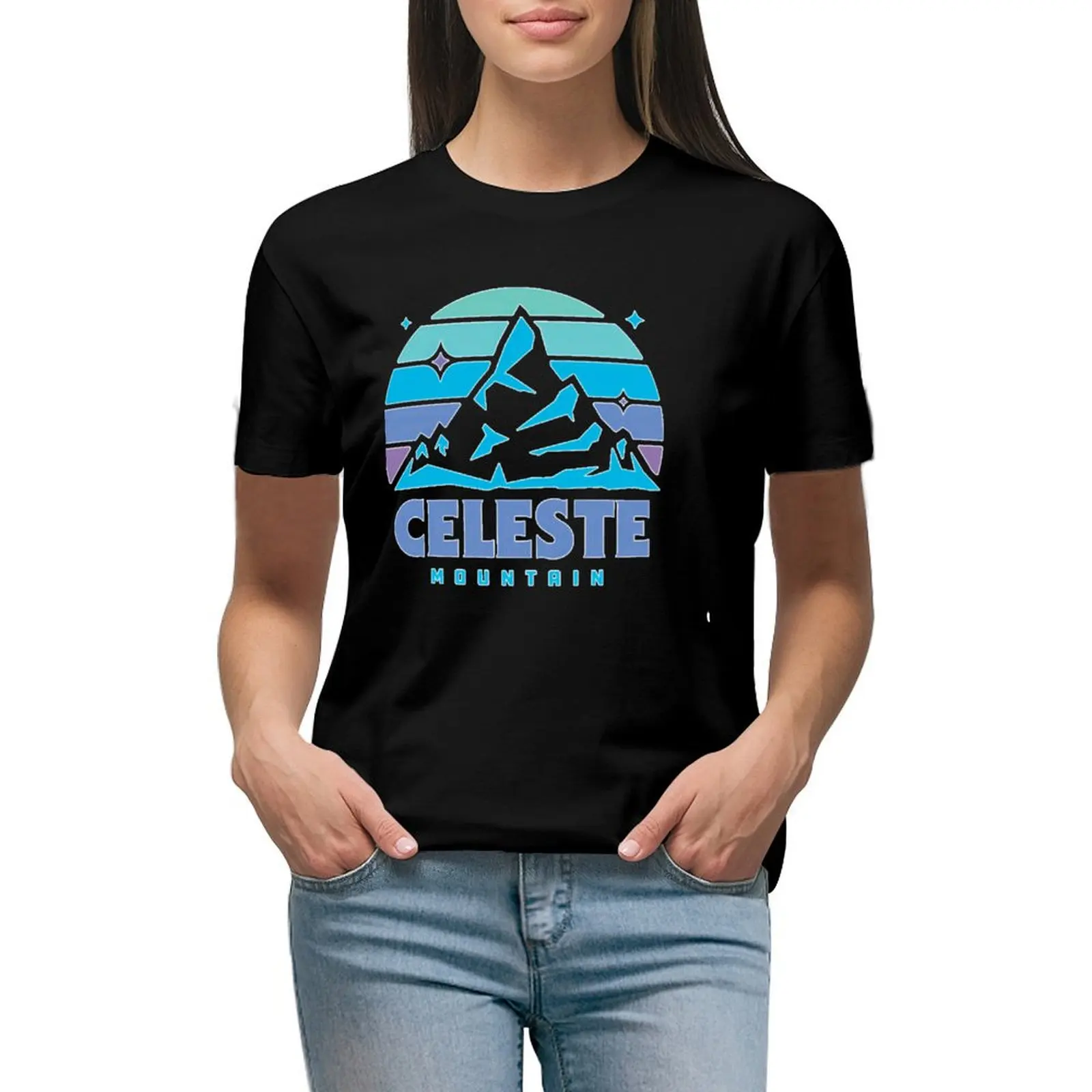 

Celeste Mountain T-shirt cute tops graphics spring clothes Women 2024