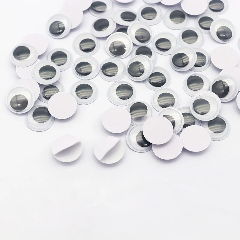 1800 Pieces Wiggle Googly Eyes Plastic Black and White Bulk Self Adhesive  Googly Eyes Mixed Size 6mm 8mm 10mm for DIY Art Crafts Scrapbooking Dolls