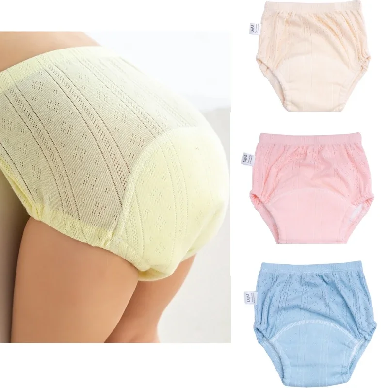 

3Pcs Newborn Training Pants Baby Shorts Solid Color Washable Underwear Boy Girl Cloth Diapers Reusable Nappies Infant Panties