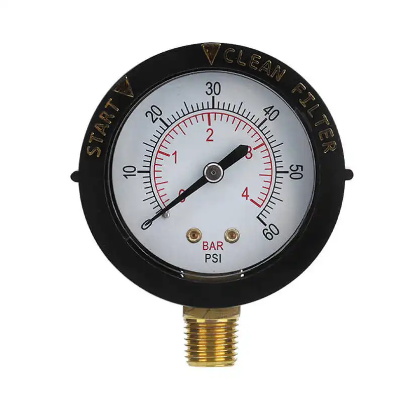 Pool Pressure Gauge G1/4 Male Thread 0‑60 PSI High Reliability