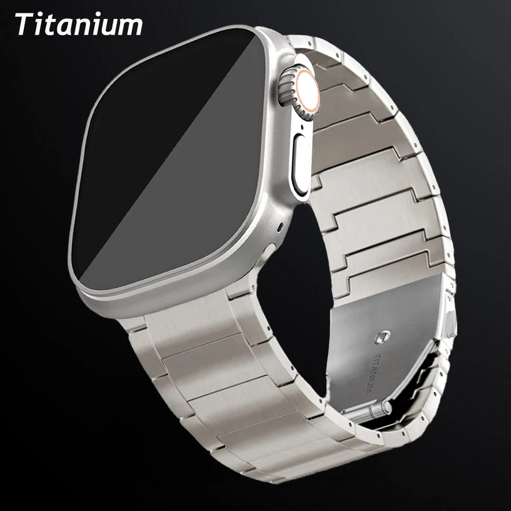 

Роскошный титановый ремешок для Apple Watch Series 8 7 Ultra 49 мм 45 мм 42 44 мм 6 SE 5 4 41 мм 38 40 мм, браслет для IWatch, титановый ремешок