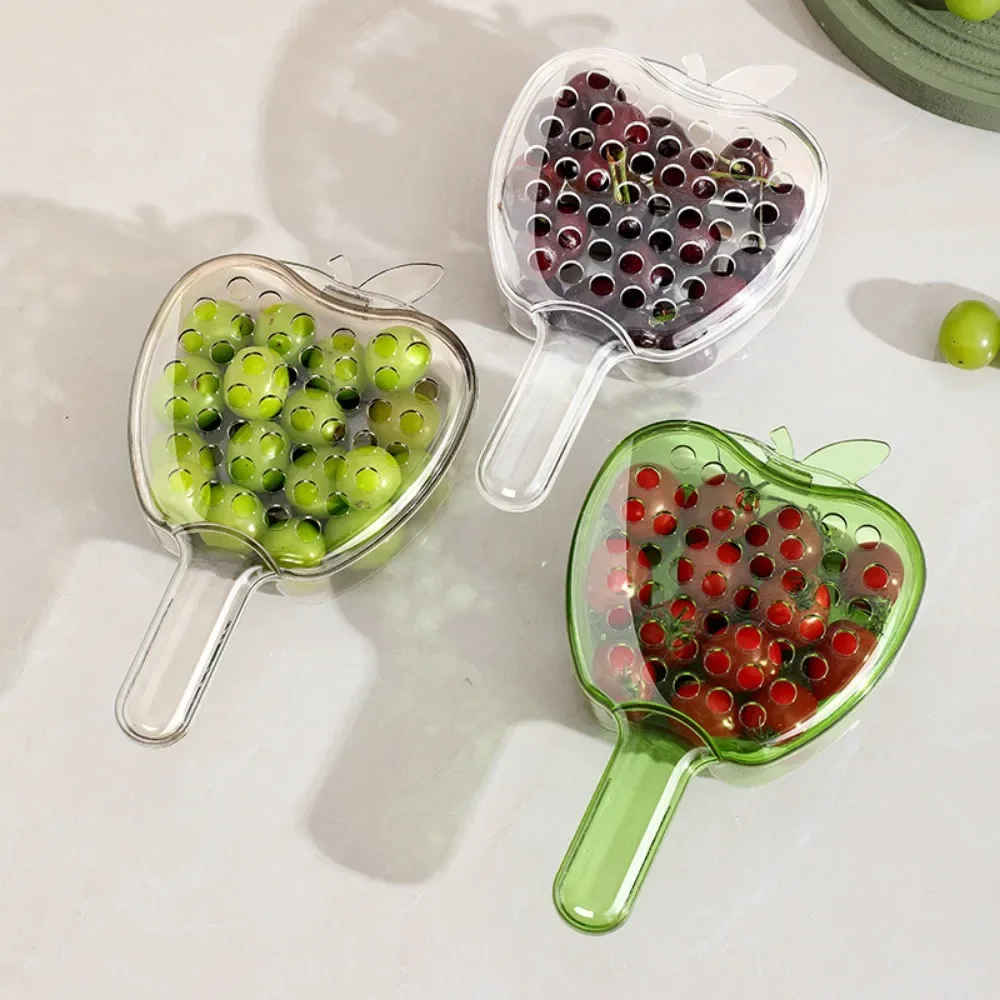 Handle Drain Basket Kitchen Home New Living Room Drip Basket Exquisite Small Fruit Plate Double Layer Fruit Washing Artifact