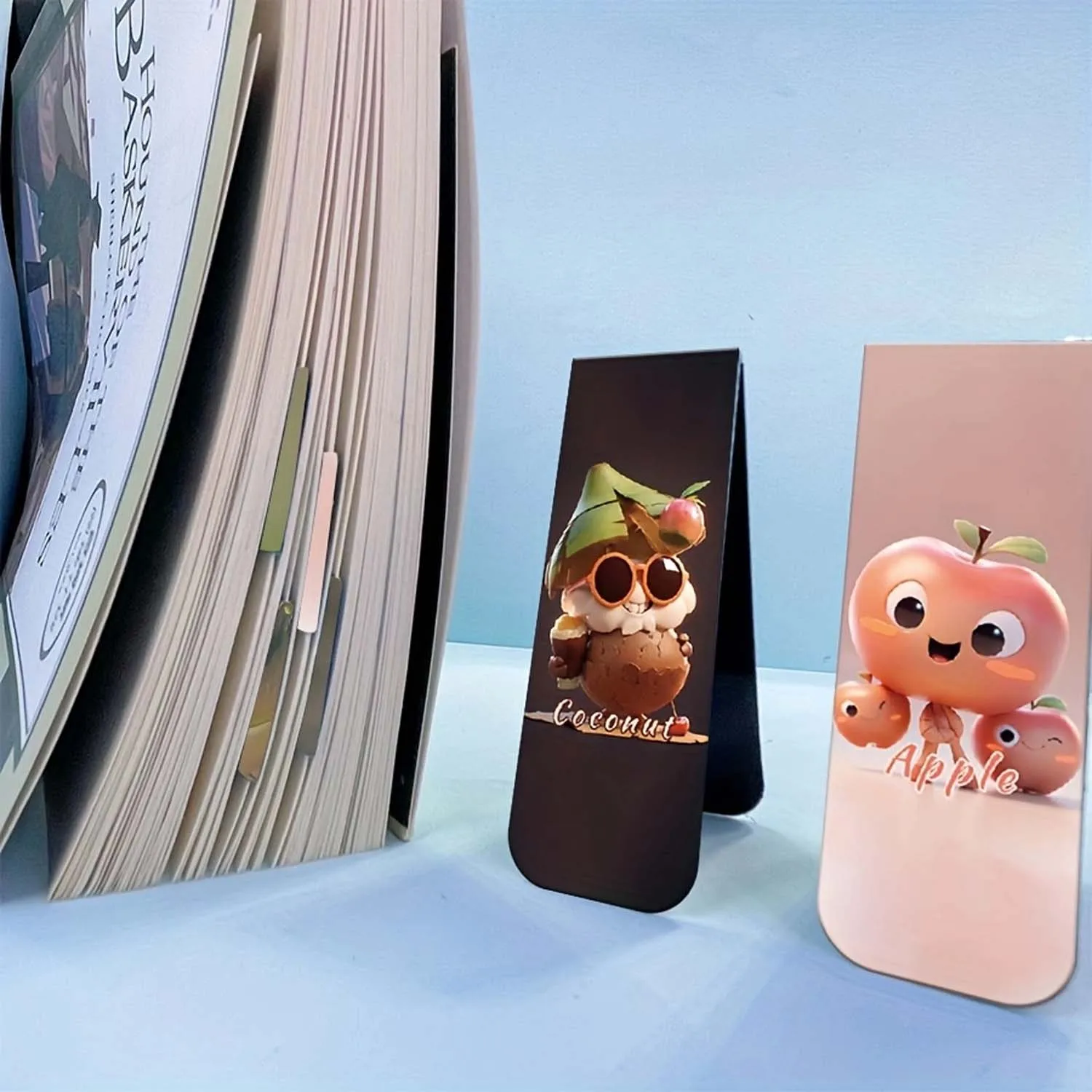 12pcs Magnetic Bookmarks Cute Fruit Page Markers for Students
