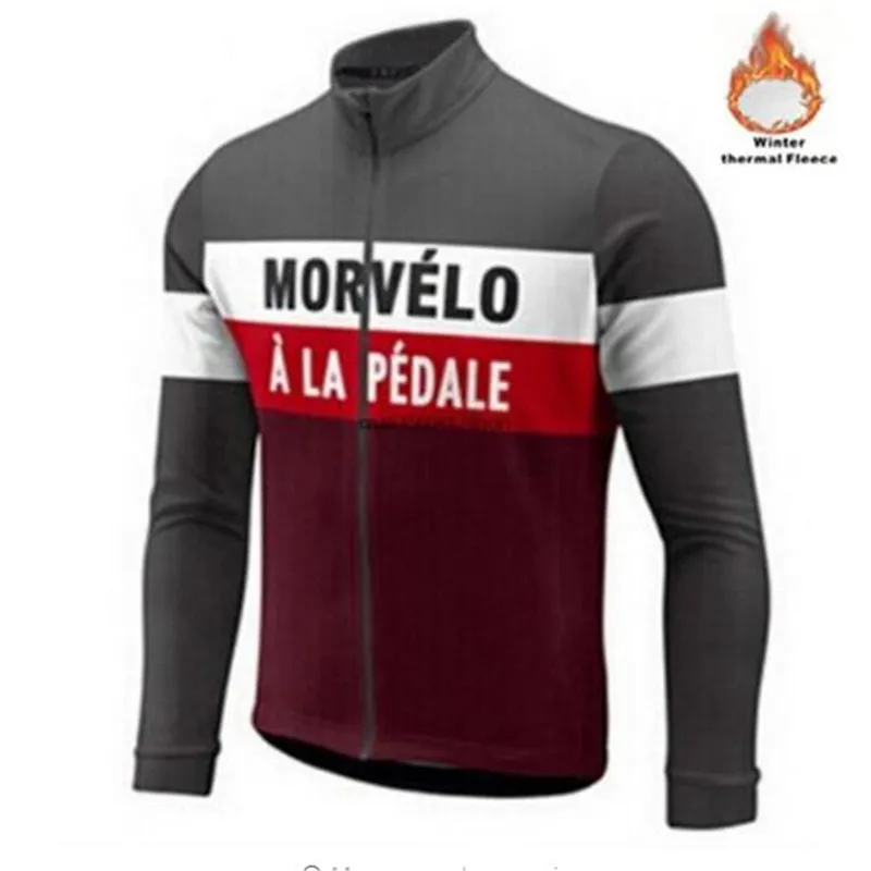 Cycling Jersey Men's Cycling Jersey Long sleeved Morvelo Winter Thermal Fleece breathable camouflage sports Cycling Shirt