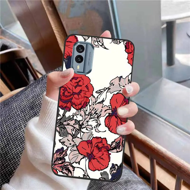 3D Soft Relief Flower Silicone Emboss Painted Cover