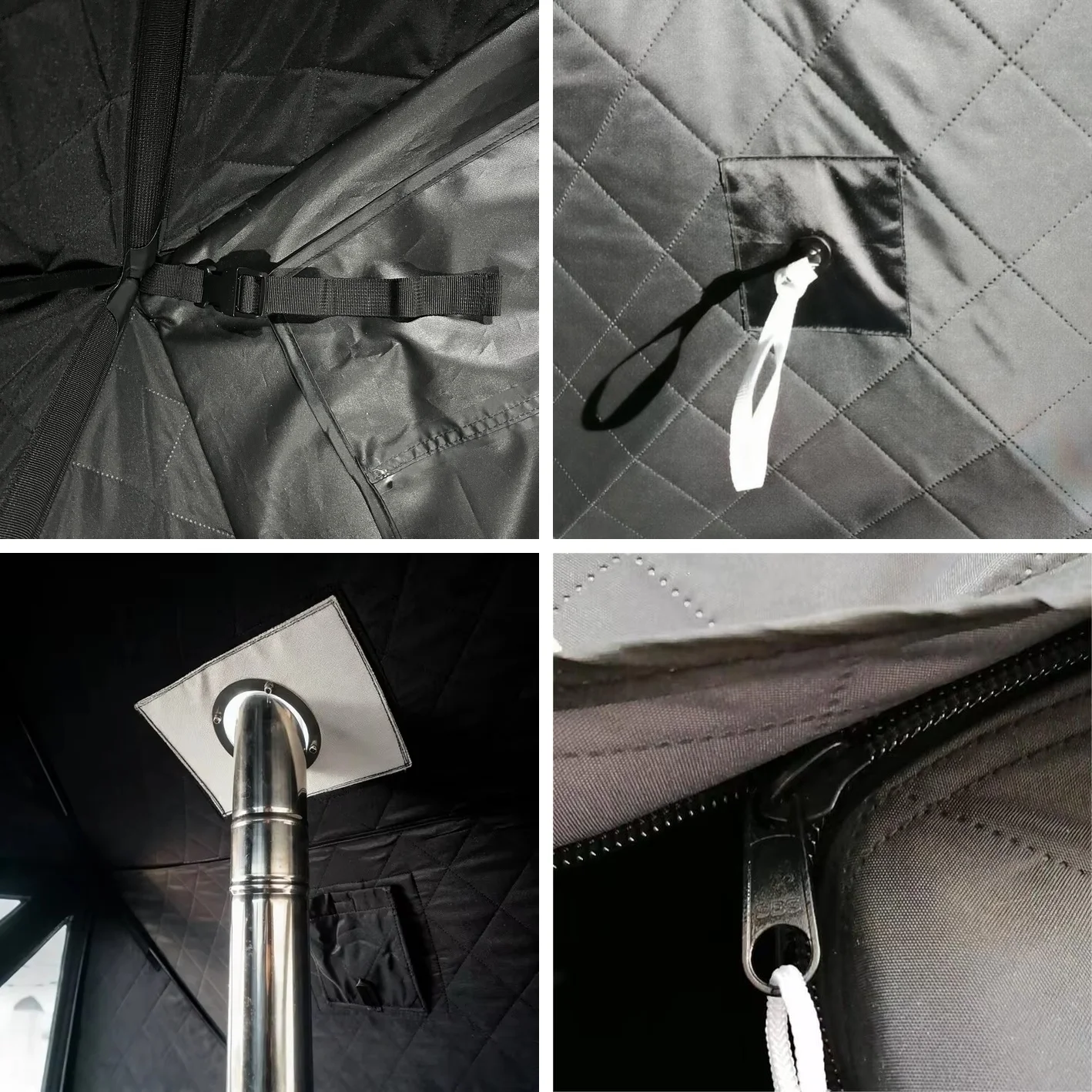 히트 상품 OEM 68인용 휴대용 사우나 텐트 (스토브 포함) 300D/420D/600D 옥스포드 3중 단열 겨울용 야외 장작 건식 사우나