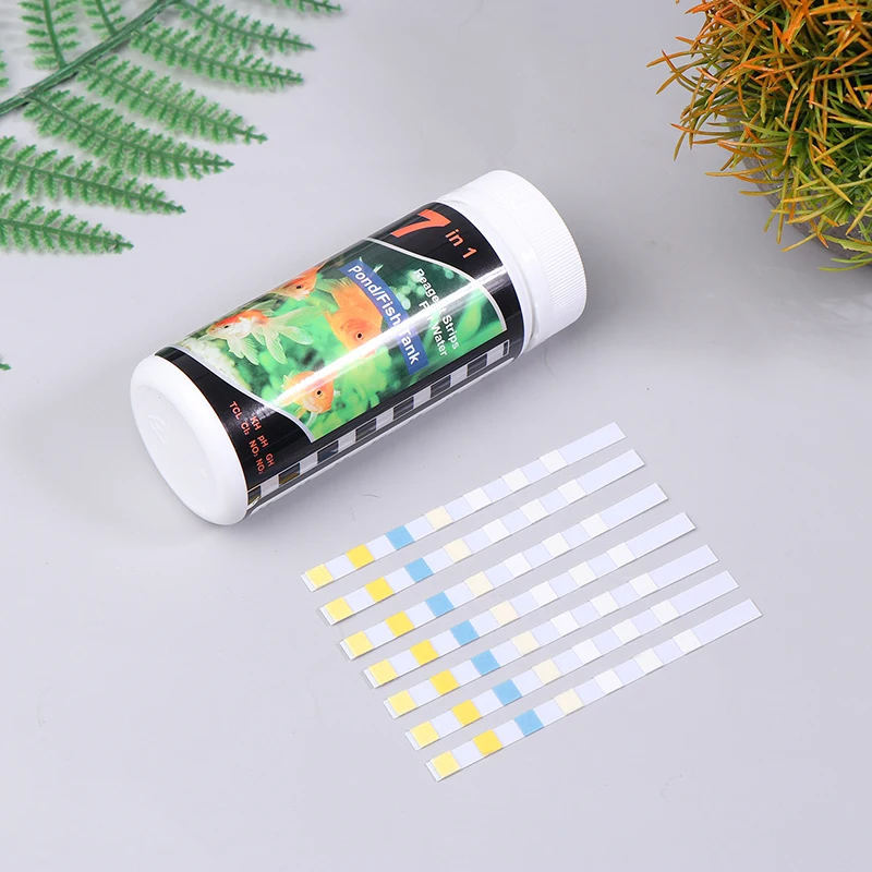 7 In 1 Aquarium Test Strips Fish Test Set Aquarium Water Hardness Strips Emergency Home Easy Testing 50/100Pcs aquarium test strips aquarium water quality testing agent