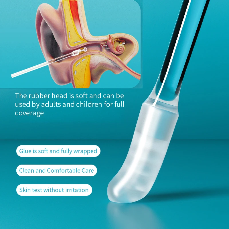 Hisopos adhesivos desechables para orejas, limpiador de oídos reutilizable, herramienta de eliminación de cera de oído de silicona suave para adultos y niños &raquo; Hisopos adhesivos desechables para orejas