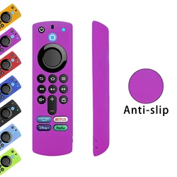 Silicone Shockproof Anti-Slip TV Remote Protector Cover for Alexa Voice Fire TV Stick (Purple)