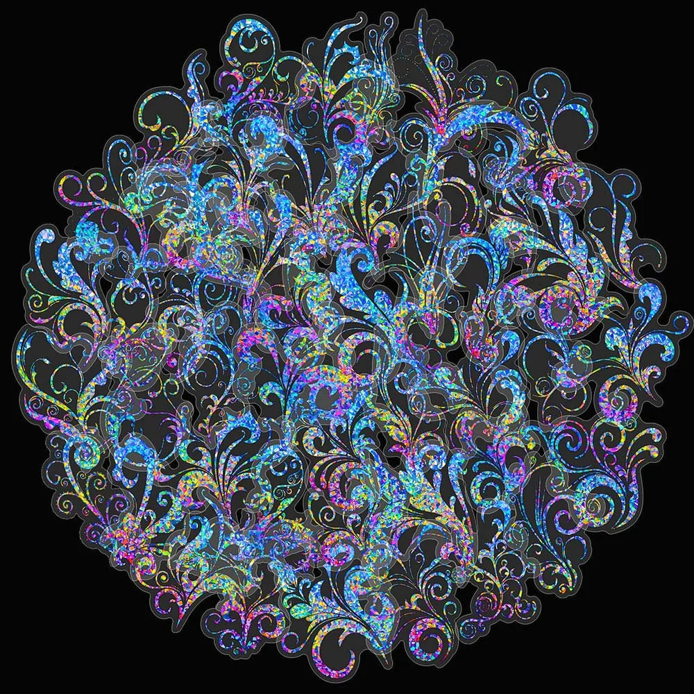 

10/50Pcs Laser Transparent Flowers Aesthetic Retro Tattoo Varied Graffiti Stickers DIY Scrapbooking Laptop Car Decoration Decals