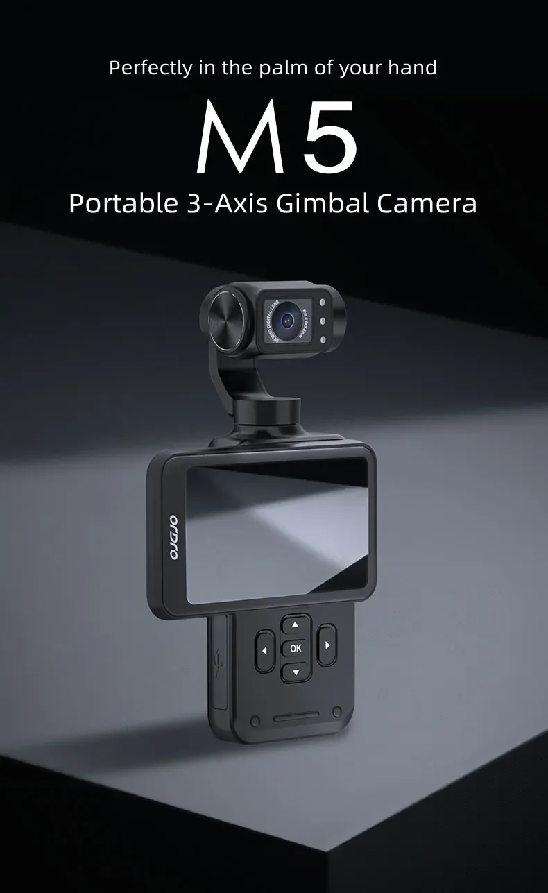 Ordro M5 Vlog Action Pocket Camera 5K 3-Axis Anti-shake Digital Video Camcorder 3.5" Screen Face Tracking IR Night Vison - AliExpress
