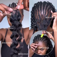 Extensions de cheveux humains au crochet, ondulées, sans nœuds, pré-séparées, légères comme des plumes, pour tresses et torsades, 60g/paquet 2