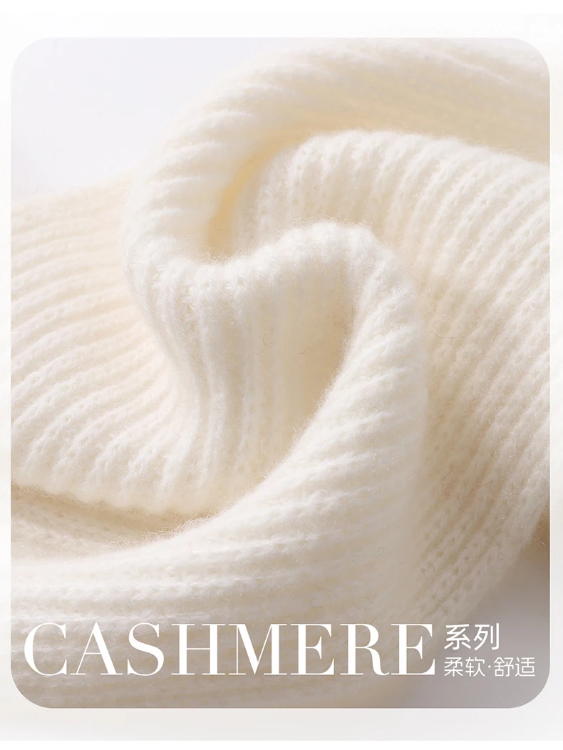 100% Kaschmir-Schal Kurzer Gestrickter Kreuzschal Warmer Nackenwärmer Einfarbig Vielseitig Herbst Winter Mode-Accessoire – Detail 10