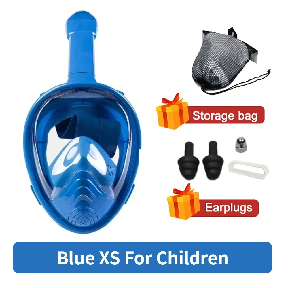 Full Children Underwater Snorkeling Face Swimming Mask Set Scuba Diving Respirator Masks Anti Fog Safe Breathing for Kids Adult