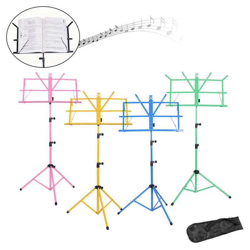 

Folding Lightweight Music Stand Aluminum Alloy Tripod Stand Holder Height Adjustable with Carrying Bag 4 Colors Optional