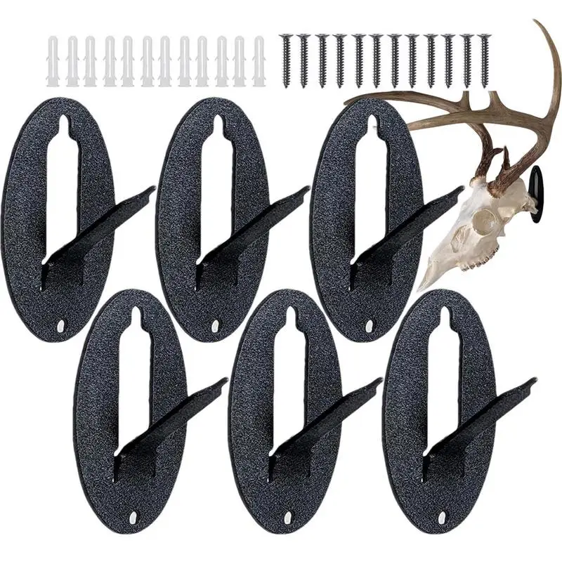

Skull Hooker 6-Piece Mount Bracket Set For Animals Heads Displaying Trophies Premium Deer Skull Holder for Wall Antler Display