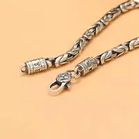 Bracelet en bambou en argent Sterling 925, approvisionnement Direct d'usine, mode style rétro pour hommes et femmes, personnalité punk, bijoux en bambou, cadeau 3