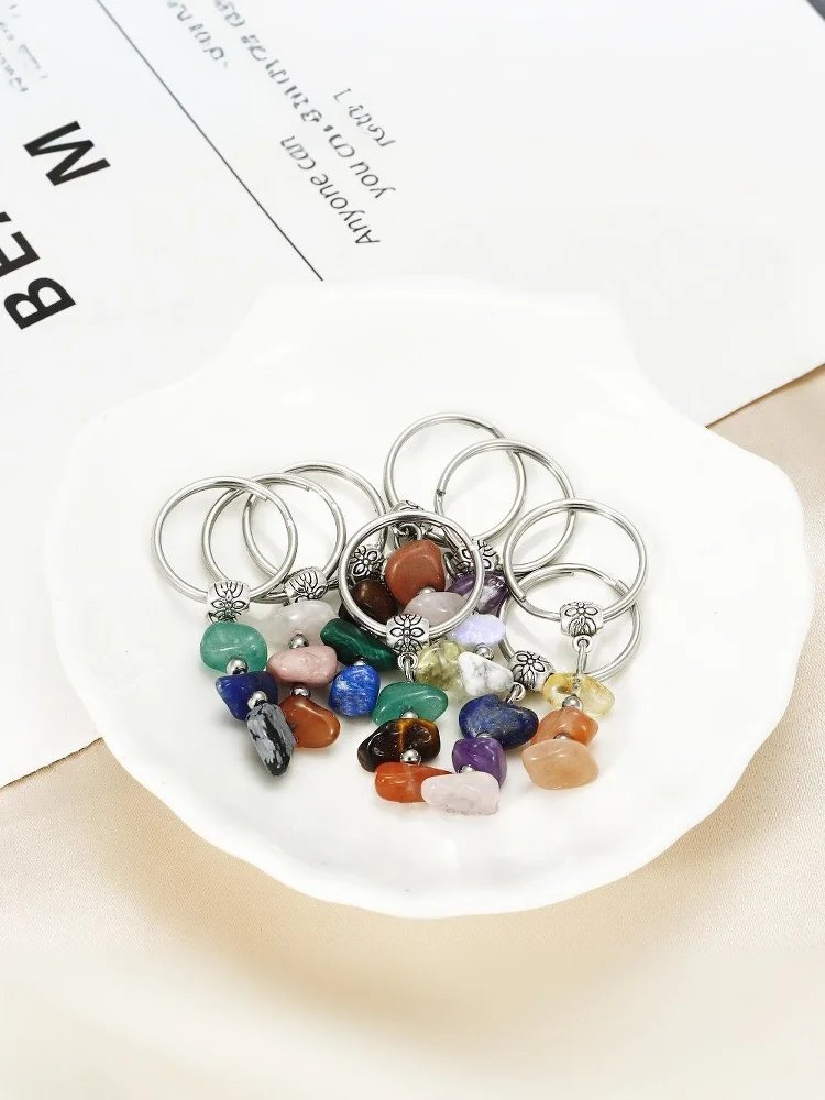 1-teiliger handgefertigter Schlüsselanhänger mit rotem Achat-Karten-Kombination, neuer Naturstein-Perlen-Schlüsselanhänger, Geschenke – Detail 11