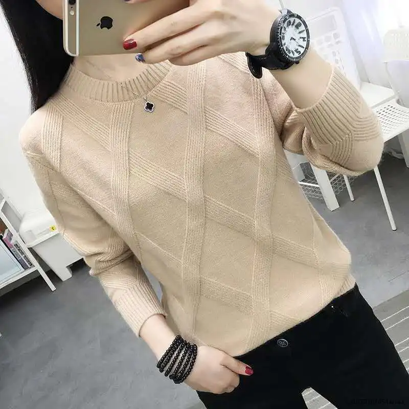 

2023 New Spring Autumn Sweater Jumpers Women's Twist Pullover Loose Lazy Bottoming Thick Sweaters Outer Wear Pull Femme