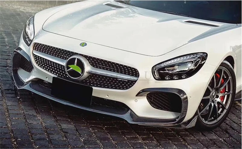 For Mercedes Benz AMG GT GTS GTC GTR 2015-2023 REAL Carbon Fiber Front Lip Diffuser Bumper Spoiler High Quality Kit Splitters - - Racext 37