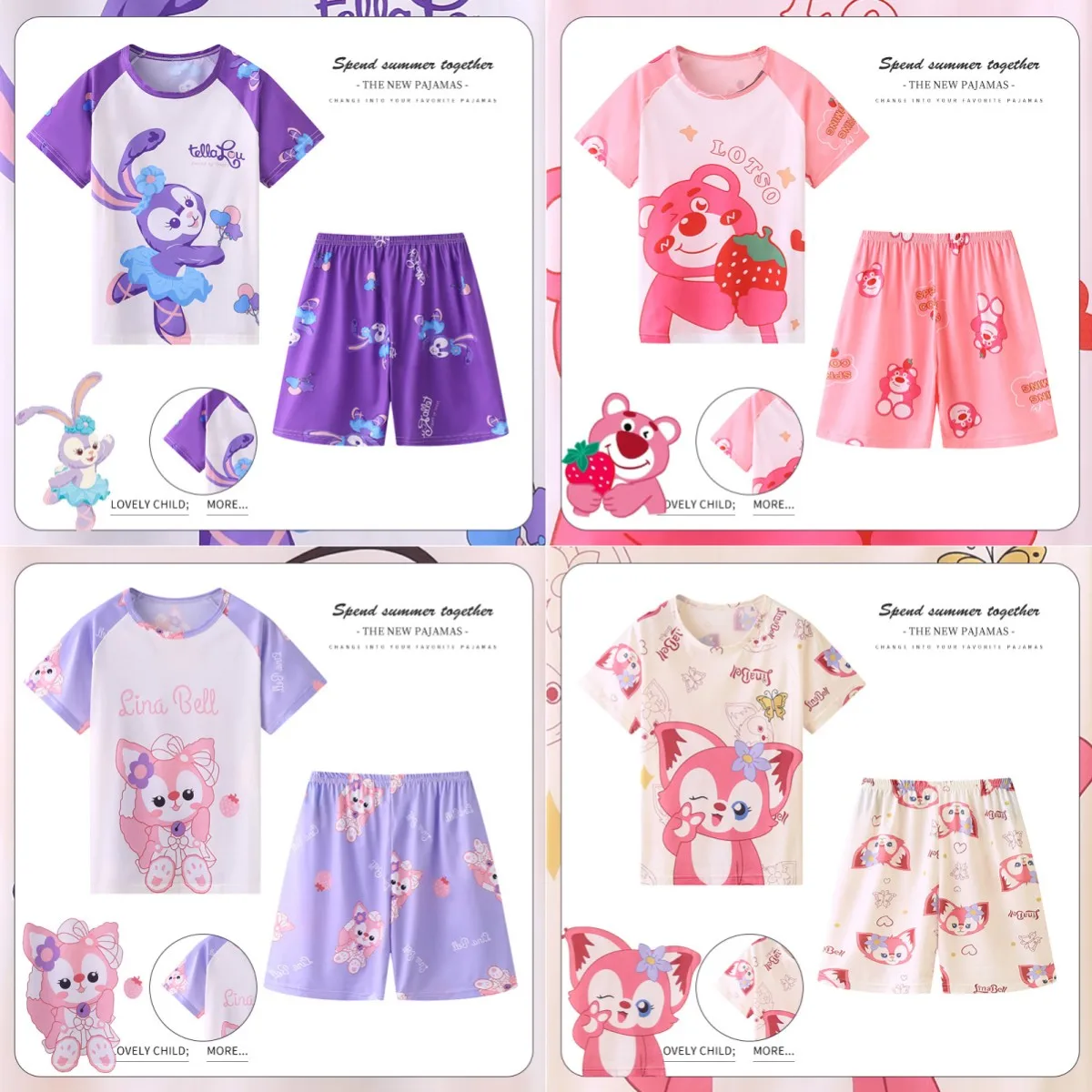 

Disney Stellalou Kids Pajamas Girls Boys Sleepwear Nightwear Baby Clothes Animal Cartoon Pajama Sets Cotton Children's Pyjamas
