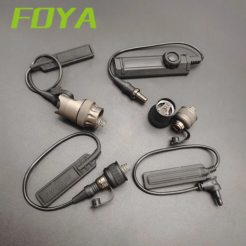 

M300 M600 Flashlight Tail Cap Switch Airsoft Surefir M300V Tactical Spotlight Metal End Cap Dual Function Pressure Switch