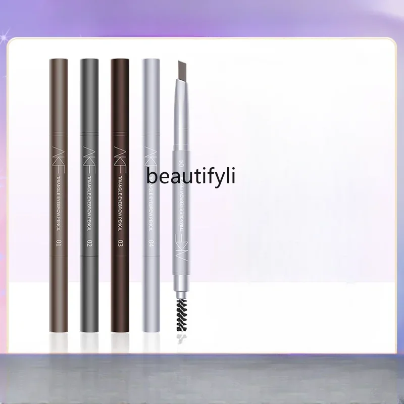 

yj Stereo Eyebrow Pencil Long-Lasting Triangle Eyebrow Pencil Waterproof Sweat-Proof Extremely Fine Discoloration Resistant