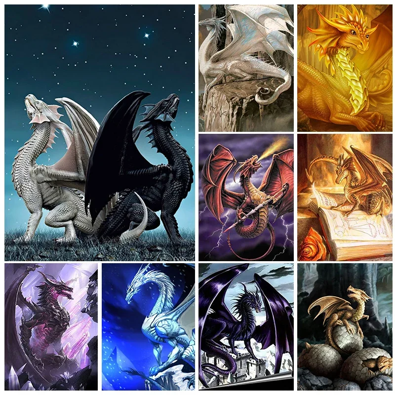 

Mythical Animal Pictures 5D Diamond Painting Kits Diamond Mosaic Dragon Hd Full Drill Rhinestone Embroidery Home Decor Gift