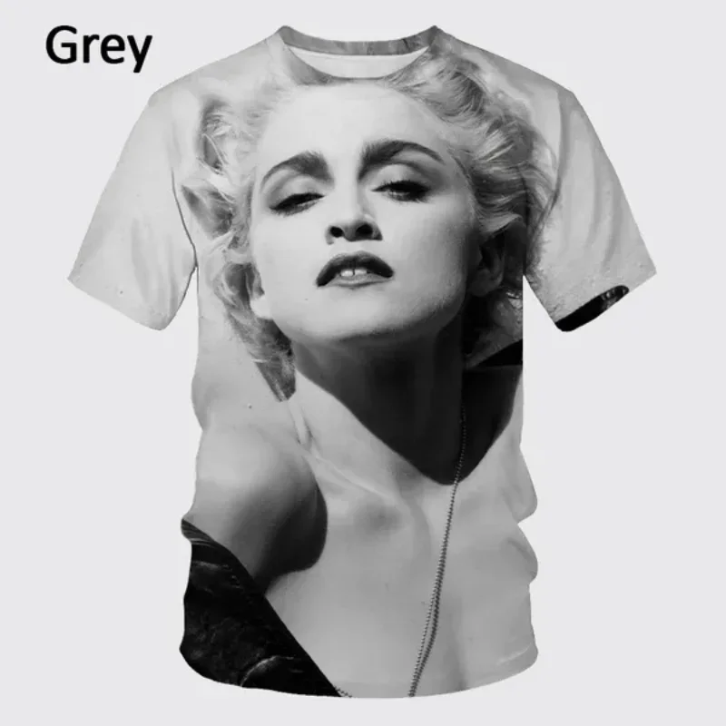 

New Fashion Sexy Female Singer Madonna 3D Print T-shirt Personality Men Clothing Harajuku Street Oversized T Shirts Unisex Tops