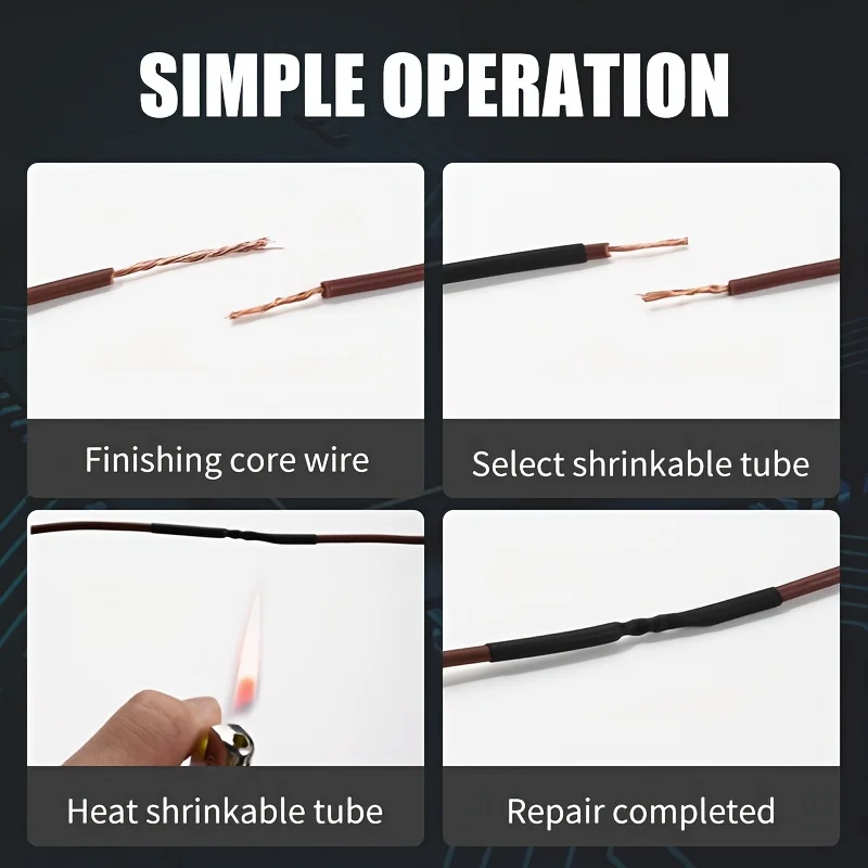 560/580/800 PCS Heat Shrink Tubings 2:1 Wire Cable Wrap Assortment Tube Sets Electric Insulation Heat Shrink Tube Kit