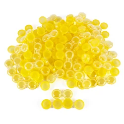100 - Pack Contact Lens Holder Set - Durable Left/Right Eye Storage Cases (Transparent yellow)