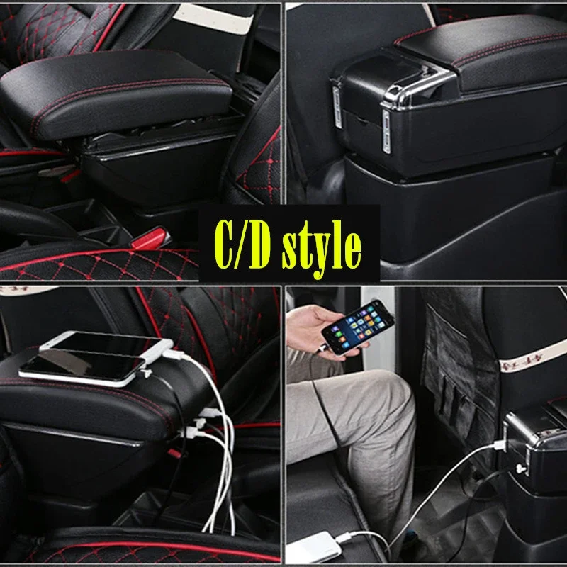 armrest box central storage box retrofit parts car armrest accessories easy to install For peugeot 207