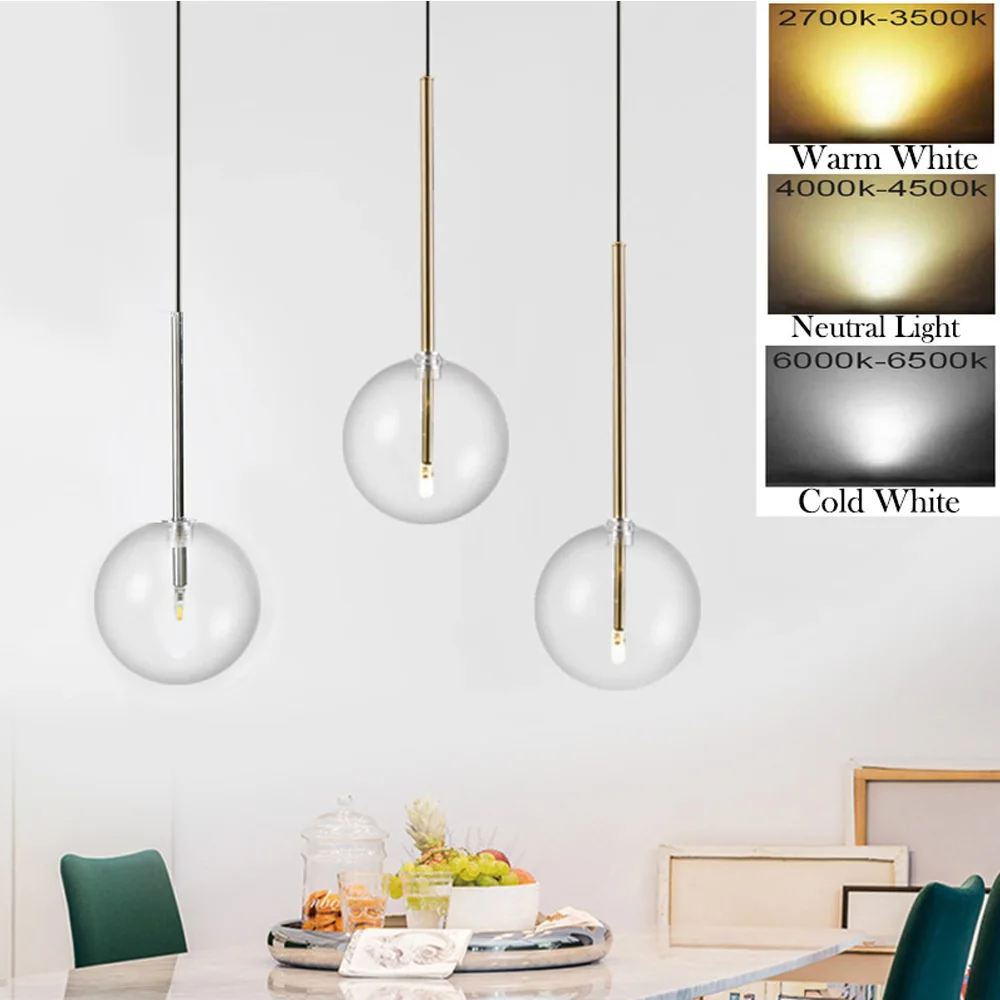 Modern Nordic Pendant Lamp Minimalist Clear Glass Lights Transparent Glass Ball Hanging Lamps pendant lights pendant lamp for Loft Living Dining bedroom