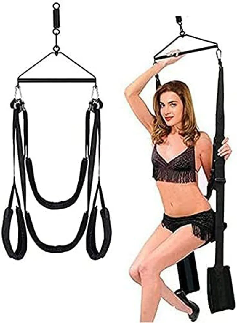 Sex Swing for Sex Aid Adult Swing Set-360&deg;Spinning Trapeze Fluffy Liner Super Soft Kit Indoor Ceiling with Steel Tri