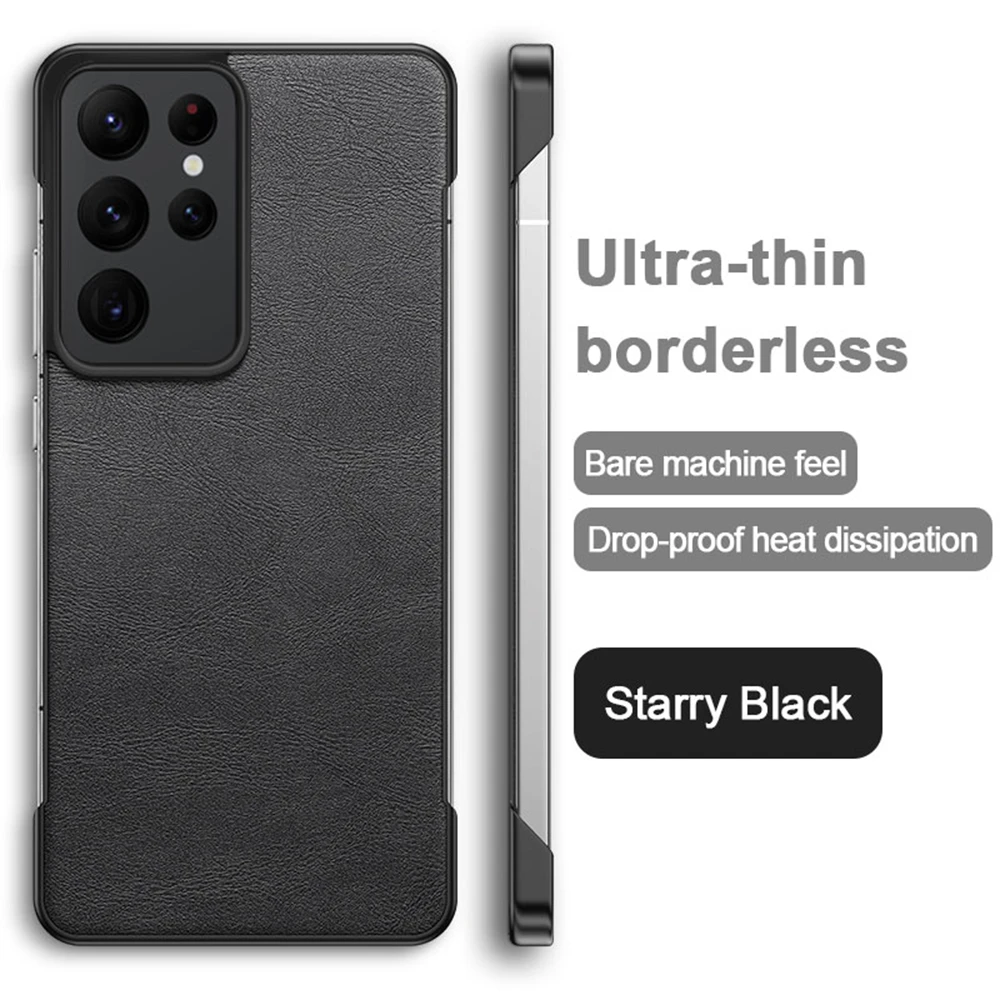 Ultra Thin Frameless Leather Business Case with Slim Lens Protection