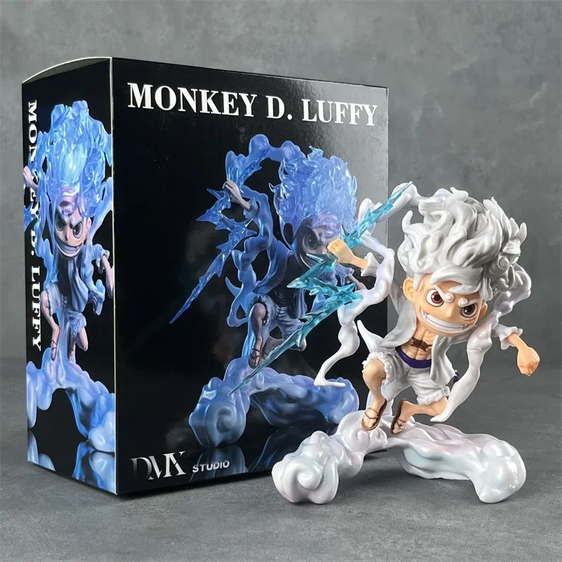 thumbnail image 1 of Nueva estatua decorativa de 16 cm de One Piece hecha a mano SD Nika Luffy Gear 5 Network Red Fruit Awakening, modelo de caja de juguetes, regalos al por mayor, 1 of 4