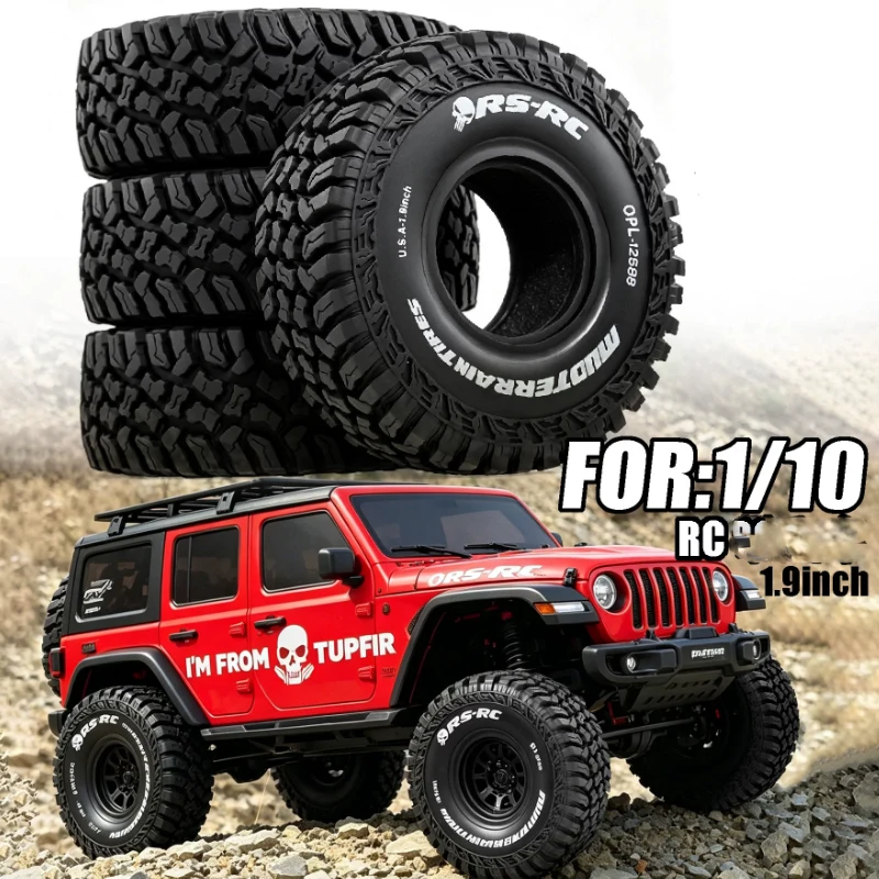 4pcs High-Performance 1.9 Inch Rubber Tyres for RC Crawler Cars