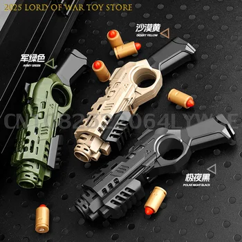 EDC Nylon Spray Gun Fired Ejected Soft Bullet Pistol Fidget Spinner Multi playability Decompression Ratchet Flip Push Slider Toy 1