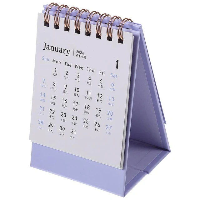 Tinta unita 2024 Mini calendario da tavolo forniture scolastiche per  ufficio calendario da tavolo agenda mensile accessori da scrivania Decor  Record - AliExpress