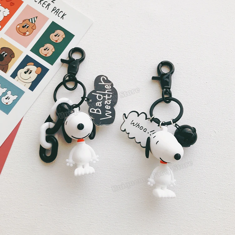 Snoopy Llavero de silicona con dibujos animados de Charlie Brown,  accesorios para llaveros de Anime, decoración de bolso colgante de muñeca  bonita| | - AliExpress