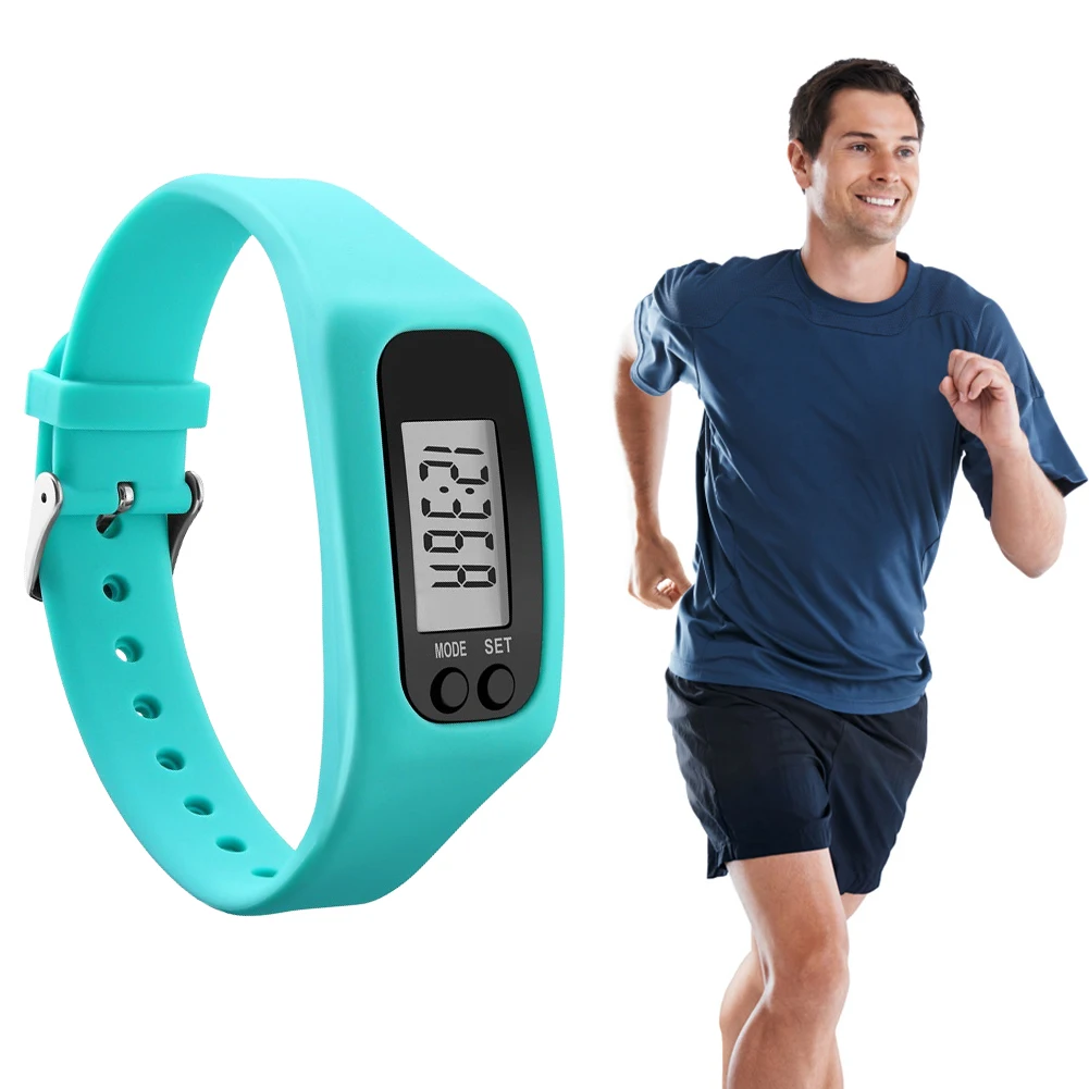 LED Pedometer Bracelet Wrist Calorie Counter 12/24H Time Display Step Counter Watch Walking Running Pedometer for Adults Kids 6