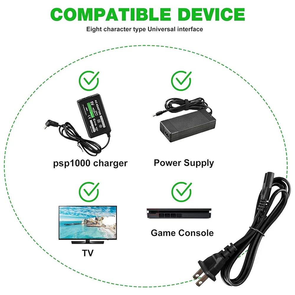 EU US プラグ AC 充電アダプタ PSP 充電器電源コード用 Sony