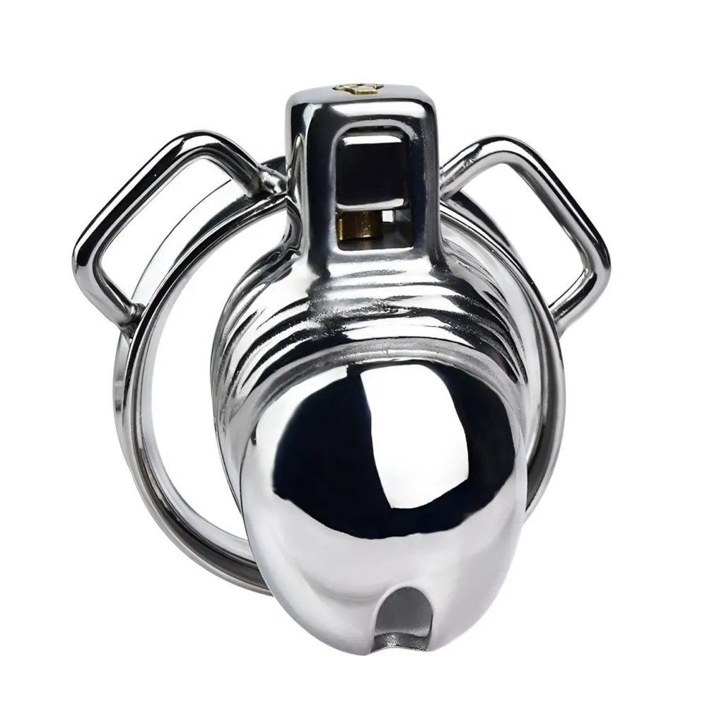 FRRK Male Chastity Cage Device Compatible with K10 Cock Rings with 2 Ears for Couple Penis Shape Cock Cage Erotic BDSM Sex Toys