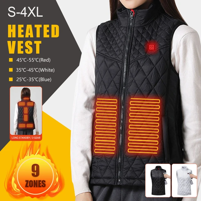 Veste Chauffante Homme Femme Gilet Chauffant Électrique Chargement