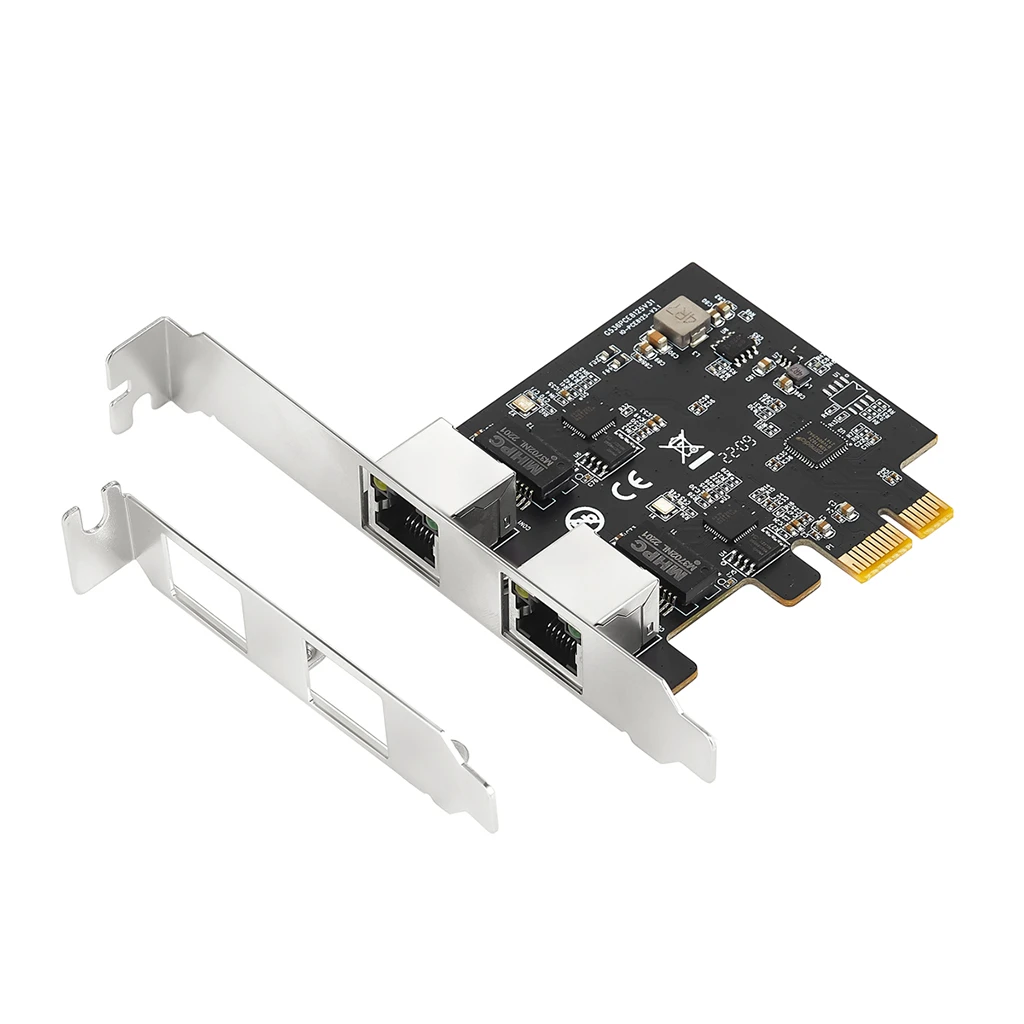 2.5g Baset Gigabit Network Adapter With 2 Ports 2500mbps Pcie 2.5gb