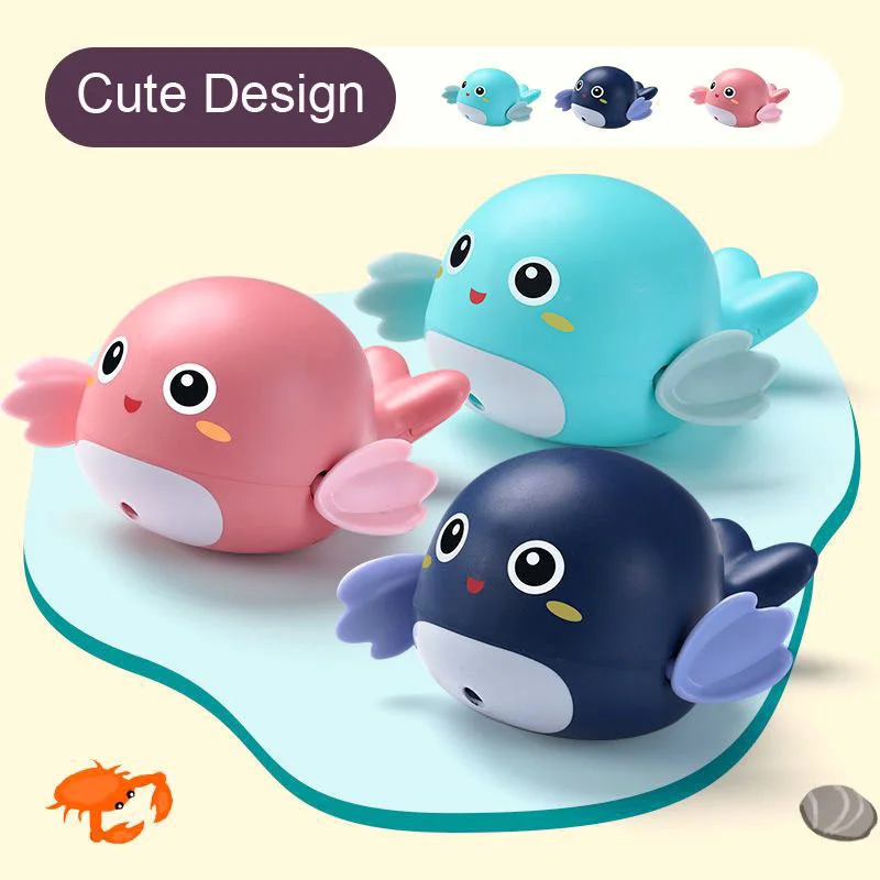 Summer Bath Toys Cute Animal Swimming Bathing Ducks Whale Floating Wind Up Clockwork Water Shower Toys for Baby 0 24 Months 4
