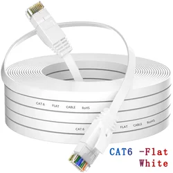 High - Speed Cat 6 Ethernet LAN Cable - Gigabit Network Cord for Enhanced Internet Connectivity (White)