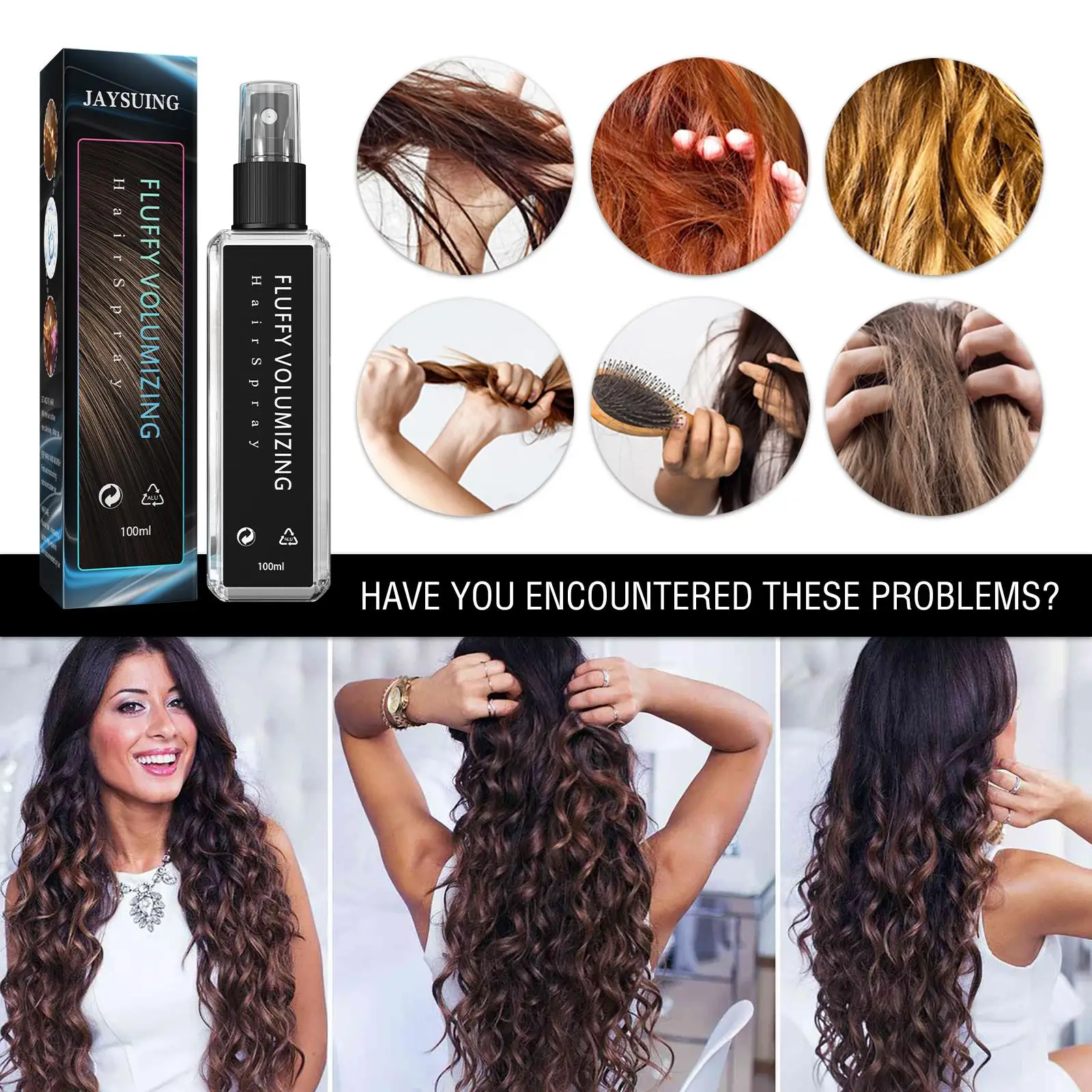  Volumizing Hair Spray 100ml Non Sticky Non Greasy Texture Spray Long Lasting Bright