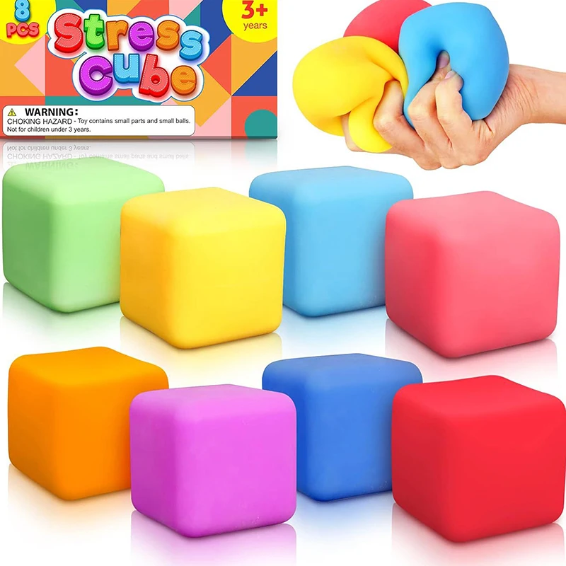 1PC Squishy Ice Cube Stress Balls Stress Balls for Kids and Adults Anxiety Relief, Funny Calming Toys