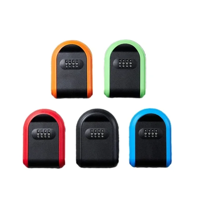 Wall Mounted Key Storage 4 Digit Combination Key Safe Storage Lock Box Plastic Key Safe Box Indoor Outdoor Use For Home Office 6